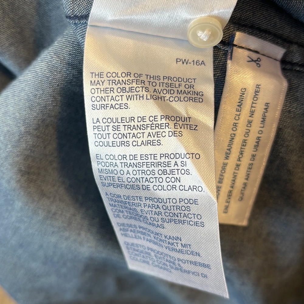 Tommy Hilfiger Button Up Casual Dress Shirt Navy Blue - Picture 8 of 9